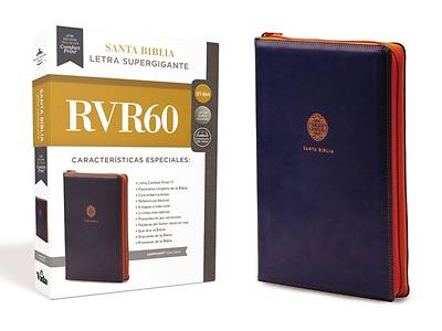 Picture of Rvr60 Santa Biblia Letra Supergigante, Leathersoft C/Cierre, Azul