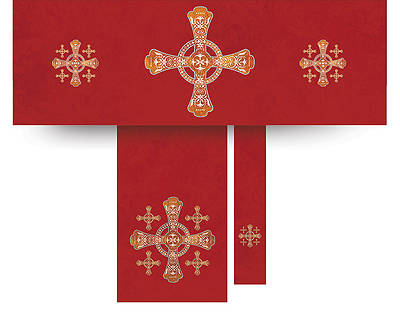 Picture of Jerusalem Cross Economy Altar Set Red