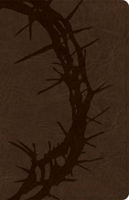 Picture of CSB Large Print Personal Size Reference Bible, Optimal Type, Digital Study Edition, Brown Crown of Thorns Leathertouch