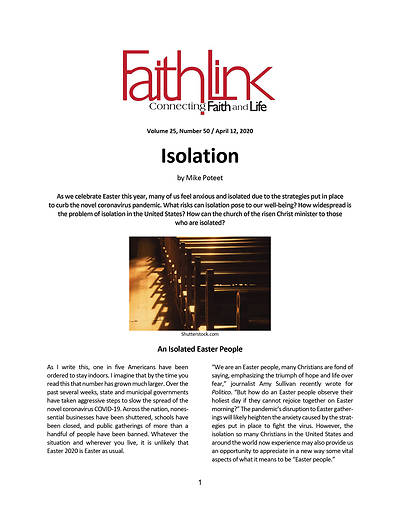 Picture of Faithlink - Isolation (4/12/2020)