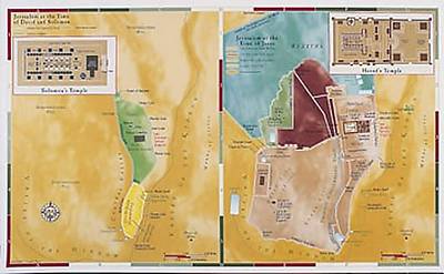 Picture of Abingdon Bible Land Map--Jerusalem, Old Testament/New Testament Comparison