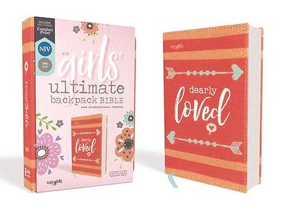 Picture of NIV Girls' Ultimate Backpack Bible, Faithgirlz Edition, Compact, Flexcover, Coral, Red Letter Edition, Comfort Print