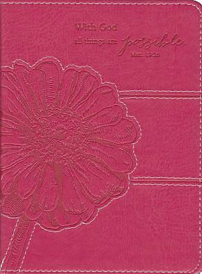 Picture of Pink Lux-Leather Journal with God MT 19