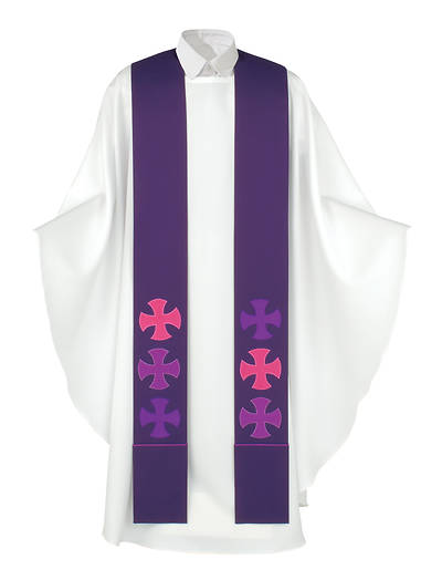 Picture of Purple Maltese Crosses Stole