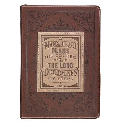Picture of Journal Classic Zippered Luxleather a Man's Heart - Prov 16