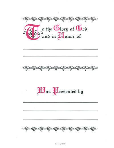 Picture of In Honor Of Filler Sheets for In Remembrance Book