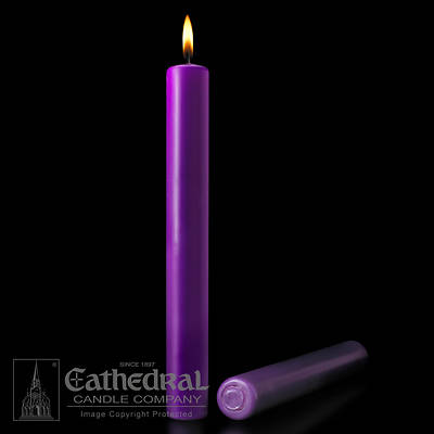 Picture of Cathedral Purple 51% Beeswax Altar Candles - 1-1/2" x 12"