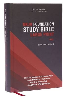 Picture of Nkjv, Foundation Study Bible, Large Print, Hardcover, Red Letter, Thumb Indexed, Comfort Print