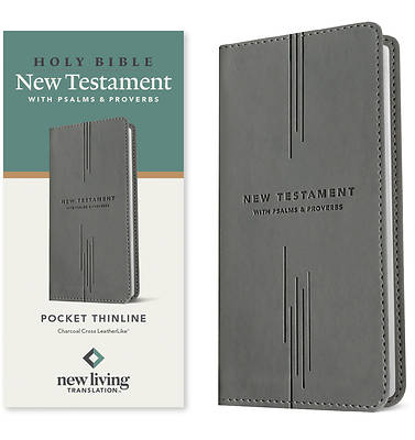 NLT Pocket Thinline New Testament with Psalms and Proverbs (Leatherlike, Charcoal Cross)