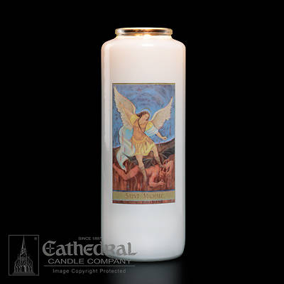 Picture of St. Michael 6-Day Glass Prayer Candle