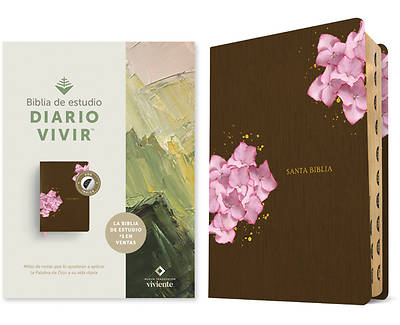 Picture of Biblia de Estudio del Diario Vivir Ntv (Sentipiel, Café/Rosa, Índice, Letra Roja)