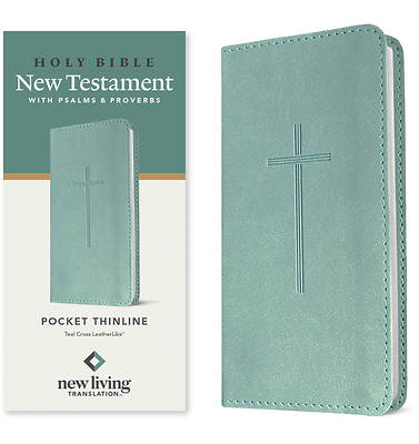 NLT Pocket Thinline New Testament with Psalms and Proverbs (Leatherlike, Teal Cross)