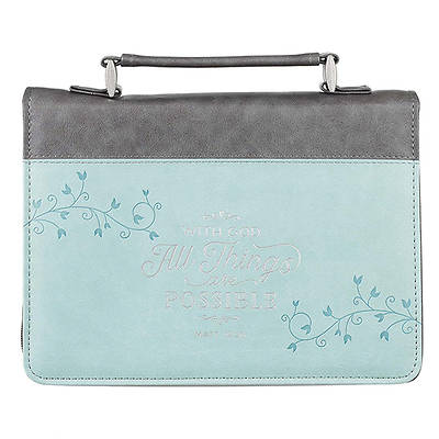 Picture of Bible Cover Luxleather With God All Things Are Possible Matt 19:26 Medium