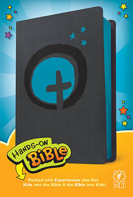 Picture of Hands-On Bible NLT (Leatherlike, Dark Gray/Blue Cross)