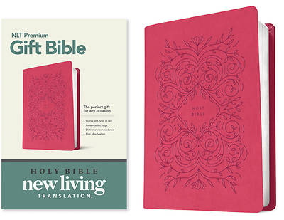 Picture of Premium Gift Bible NLT (Red Letter, Leatherlike, Very Berry Pink Vines)