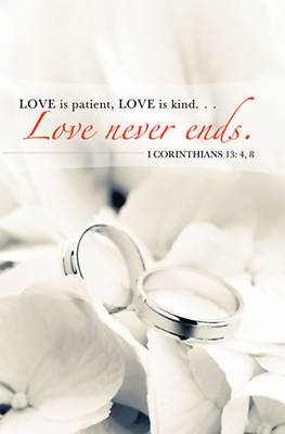 Picture of Love Never Ends/Rings Wedding Bulletin (Pkg of 50)