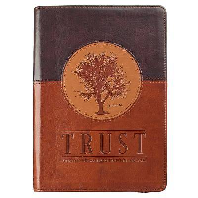 Picture of Journal Lux-Leather with Zipper Trust Brown Jeremiah 17
