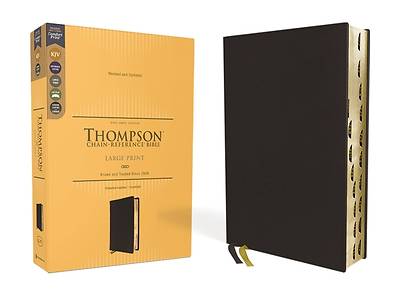 Picture of Kjv, Thompson Chain-Reference Bible, Large Print, Genuine Leather, Cowhide, Black, Art Gilded Edges, Red Letter, Thumb Indexed, Comfort Print