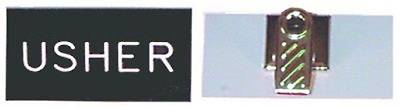 Picture of Black and White Usher Clip-On Badge