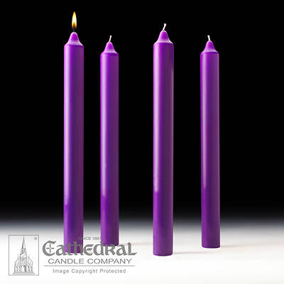 Picture of Cathedral Advent Candle Set 16" X 1-1/2" - 4 Purple