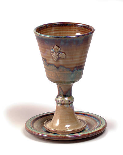 Picture of Earthenware Chalice and Paten Set, Brown