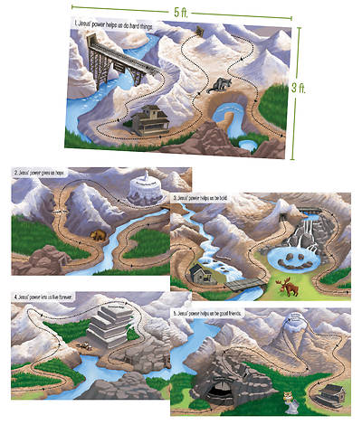 Picture of Vacation Bible School VBS 2021 Rocky Railway Giant God Sightings Posters (set of 5)
