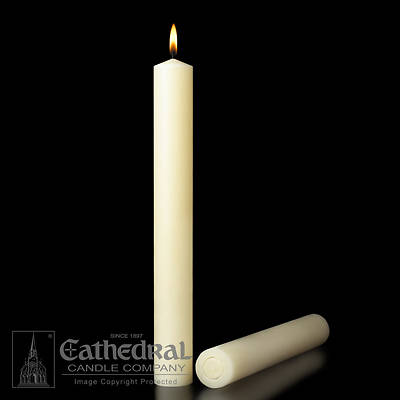 Picture of 100% Beeswax Altar Candles Cathedral 17 x 1 1/2 Pack of 2 All Purpose End