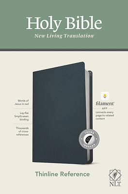 Picture of NLT Thinline Reference Bible, Filament Enabled Edition (Red Letter, Genuine Leather, Blue, Indexed)