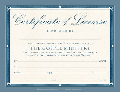 Picture of Minister License Flat Certificate