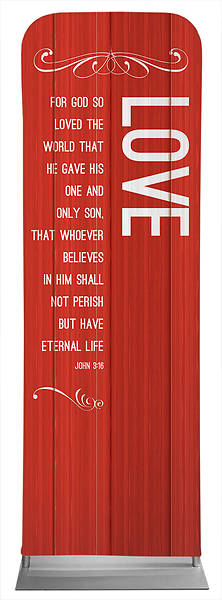 Picture of Love Painted Wood Sleeve Banner
