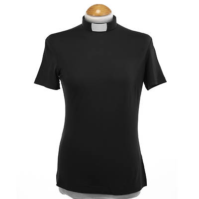 Picture of Fair Trade Woman's Short Sleeve Eva Clerical Jersey Top Black Large
