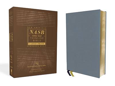 Picture of Nasb, Thinline Bible, Large Print, Genuine Leather, Buffalo, Blue, Red Letter Edition, 1995 Text, Comfort Print