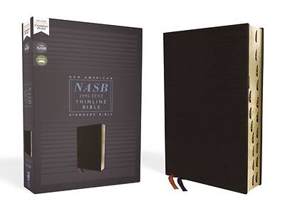 Picture of Nasb, Thinline Bible, Bonded Leather, Black, Red Letter Edition, 1995 Text, Thumb Indexed, Comfort Print