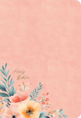 Picture of CSB Large Print Personal Size Reference Bible, Optimal Type, Digital Study Edition, Peach Floral Leathertouch