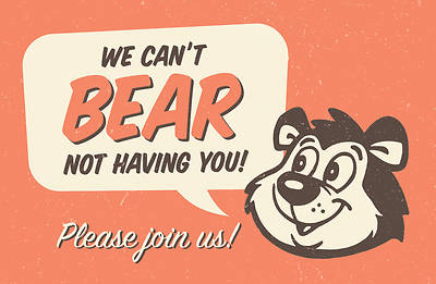 Picture of We Can't Bear Not Having You Invitation Postcard-Kids (Pkg of 25)