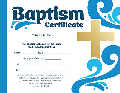 Baptism Certificates Gold Foil 8.5 X 11