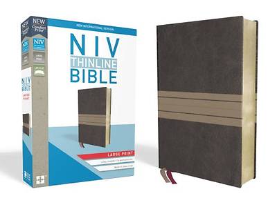 Picture of NIV, Thinline Bible, Large Print, Imitation Leather, Brown/Tan, Red Letter Edition