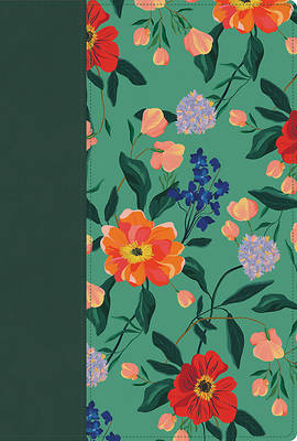 Picture of Rvr 1960 Biblia Letra Grande, Tamaño Manual, Edición Especial, Verde Floreado, Símil Piel