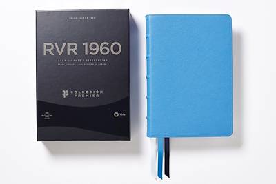 Picture of Reina Valera 1960 Biblia Ultrafina, Letra Gigante, Colección Premier, Azul, Interior a DOS Colores