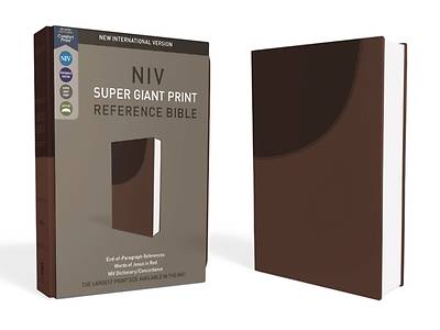 Picture of NIV, Super Giant Print Reference Bible, Imitation Leather, Brown, Red Letter Edition