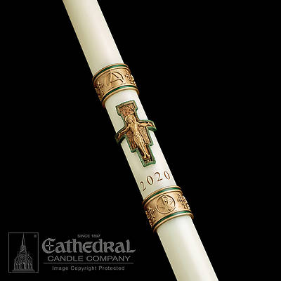 Picture of Cathedral Cross of St. Francis Paschal Candle 1-15/16" x 27"