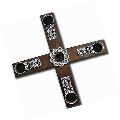 Picture of Celtic Knot Wood Cross Advent Wreath Boxed