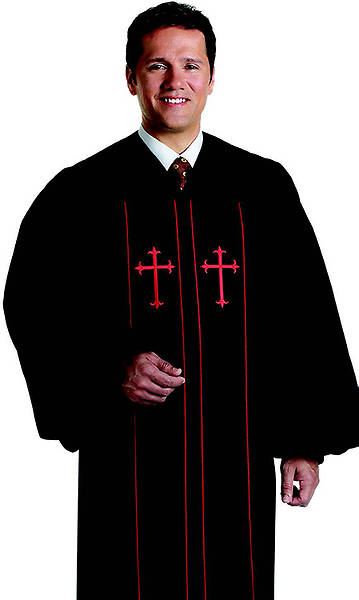 Picture of Murphy Qwick-ship Cleric S-15 Men's  Pulpit Robe Black - 5'6" - 38" - 33"
