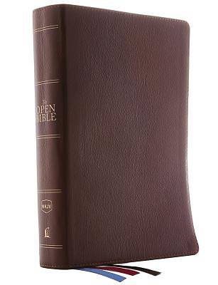 Picture of The NKJV, Open Bible, Genuine Leather, Brown, Red Letter Edition, Comfort Print