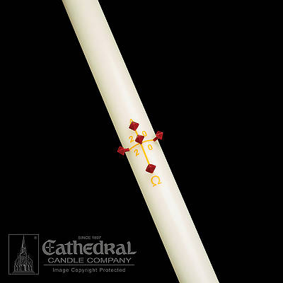 Picture of Cathedral Plain Paschal Candle 2" X 36"