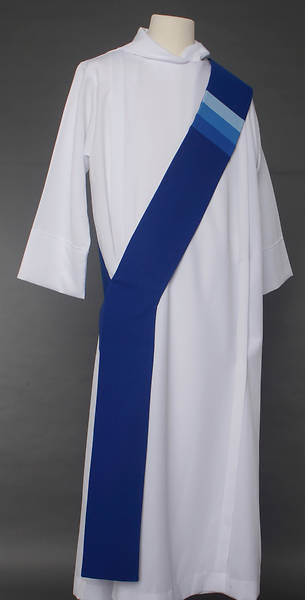 Picture of Triune Stripe Deacon Stole - Blue