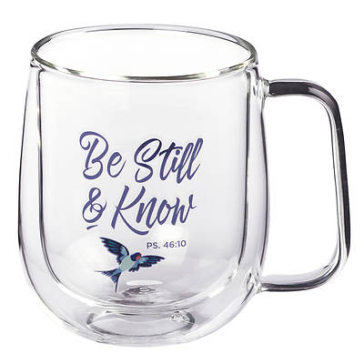 Picture of Glass Mug Double Wall Be Still Psalm 46