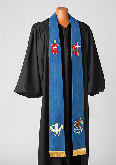 Picture of Bishop's Blue Lurex Stole