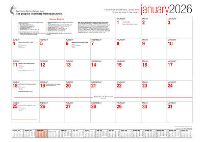 Picture of The Official United Methodist Program Calendar 2026: Desk Blotter