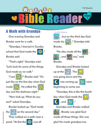 Picture of Heartshaper Early Elementary Bible Reader Take Home Papers PK5 Fall